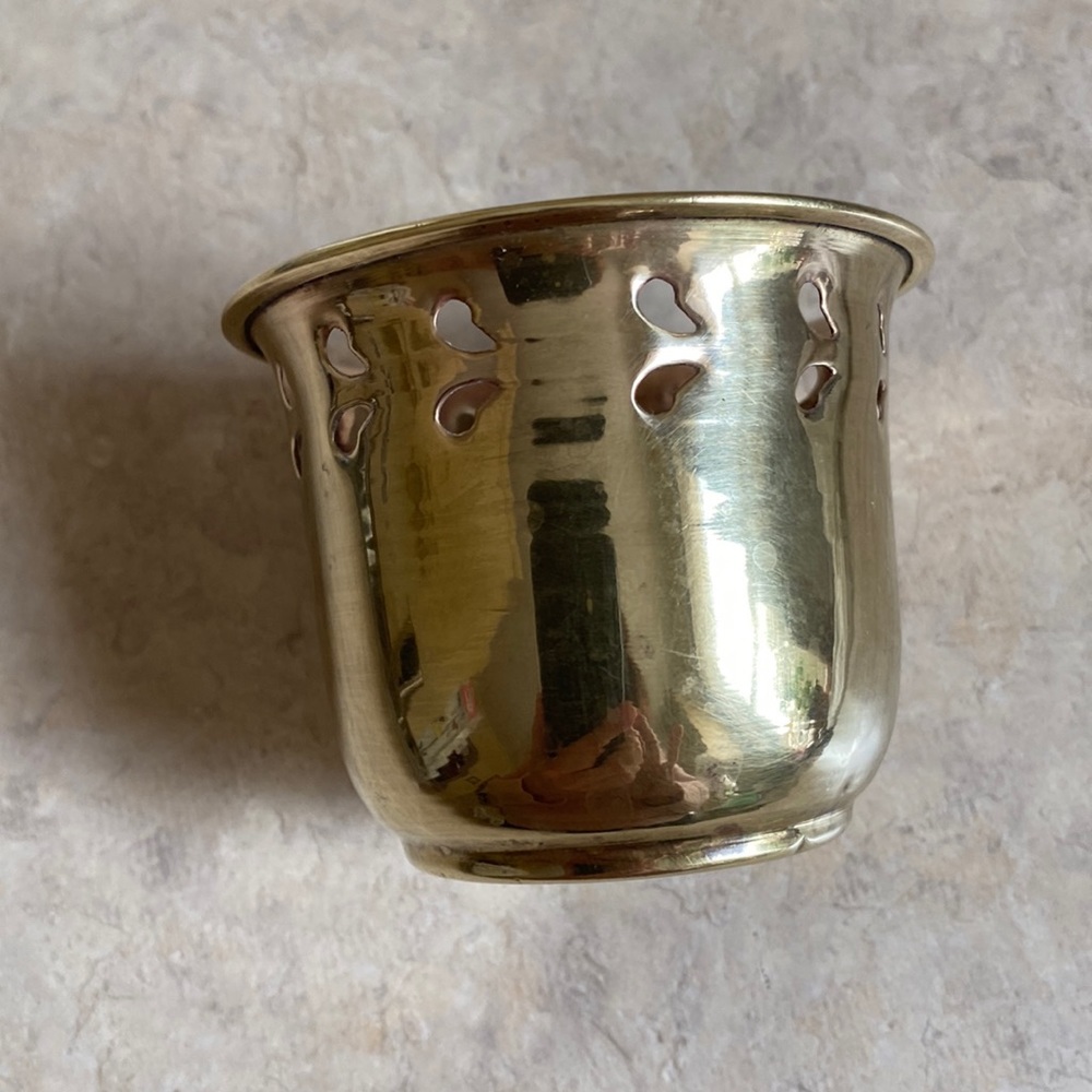 Vintage solid brass votive holder